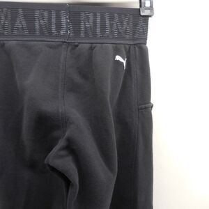 Puma Logo Womens Sweat Pants Size S 26"W 28"L Black High Rise Jogger/Leggings